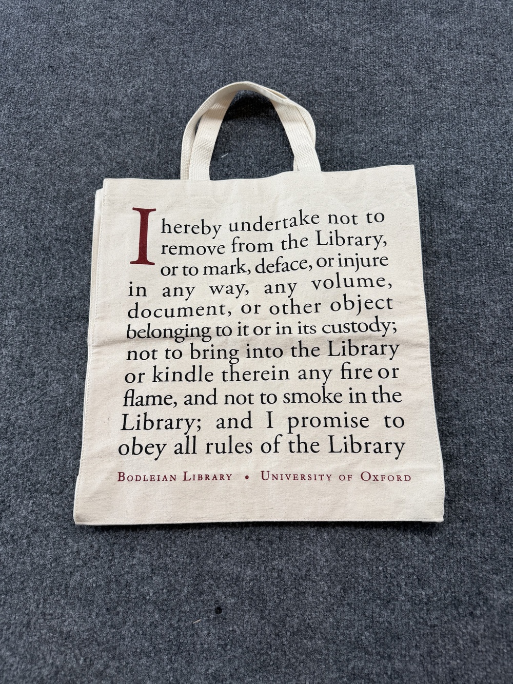 Bodleian Libraries Tote Bag Womens Large Beige Reader's Oath Canvas Library
